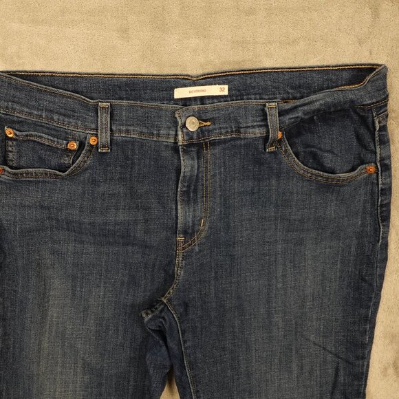 Levi's jeans Boyfriend high rise crop women's 32 blue denim red tab - Picture 2 of 14
